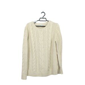 L.L. Bean Cream Cable Knit Sweater